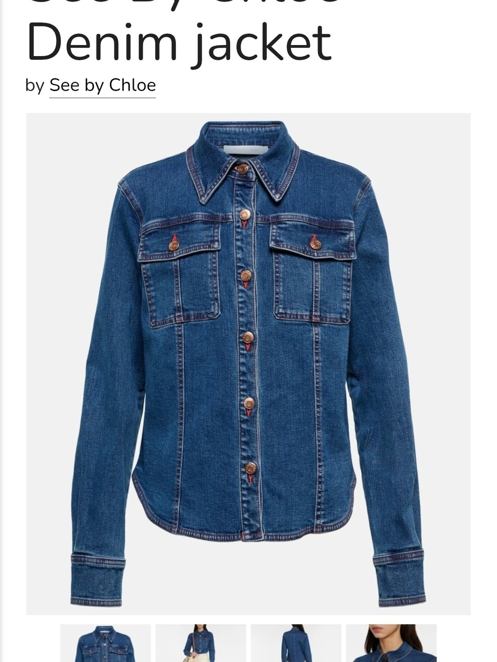 See By Chloe Indigo Denim Shirt-Jacket